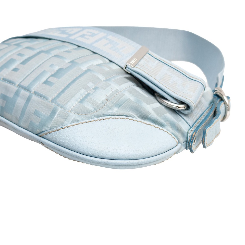 Authentic Fendi Light Blue Zucchino FF Jacquard Shoulder Bag | Vintage Y2K - Picture 8 of 13
